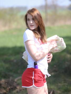 Teen showing her round butt in public — photo 2 of 24