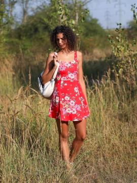 Curly teen toying her snatch in public — photo 3 of 24