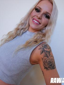Busty Carina Blair Entices A Stud For A Naughty Movie P - The tattooed blonde babe removes her clothes — photo 1 of 15