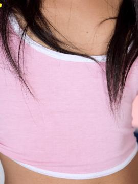Berlyn is a hot, thin black chick with pencil-eraser nips, a great ass and a killer smile. She rubs until her pussy creams. — photo 8 of 18