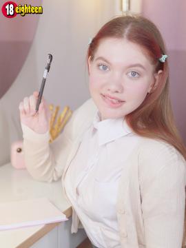 Schoolgirl Vivi Rides Her Dildo and Cums Hard After Class — photo 2 of 16