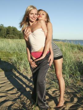 Two hot teens naked in public — photo 4 of 24