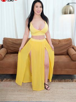 Suki Sin is built thick, with huge tits and a nice big ass. She toys her Asian pussy with a big dildo. — photo 1 of 16