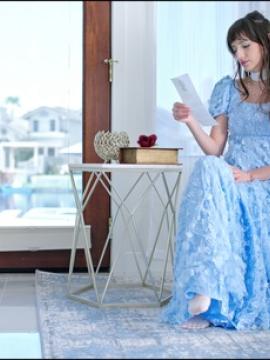 Period clothes meet passion as Lana Smalls peels off her ball gown and explores her date's body with her mouth and pussy — photo 2 of 16