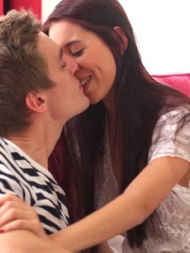 Busty brunette Paula lets her man eat out her sweet bald pussy and seduce her into a marathon hardcore fuck fest — photo 2 of 16