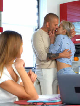 Horny babe Amy Douxxx and her boyfriend educate naive but eager Ivi Rein about how to handle a hard cock in a threesome — photo 4 of 16