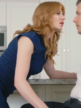 Horny redhead Lacy Lennon decides to help her client destress free of charge with a blowjob and a hardcore stiffie ride — photo 1 of 16