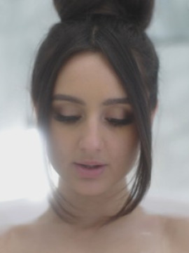 Eliza Ibarra takes a bath, slips into some sexy lingerie, and goes to ride her boyfriend's cock in her greedy bare pussy — photo 1 of 16